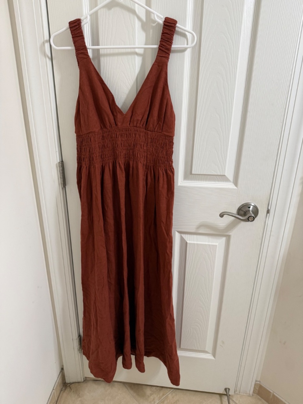 Abercrombie & Fitch Scrunchie Strap Linen Blend Dress Sz XS